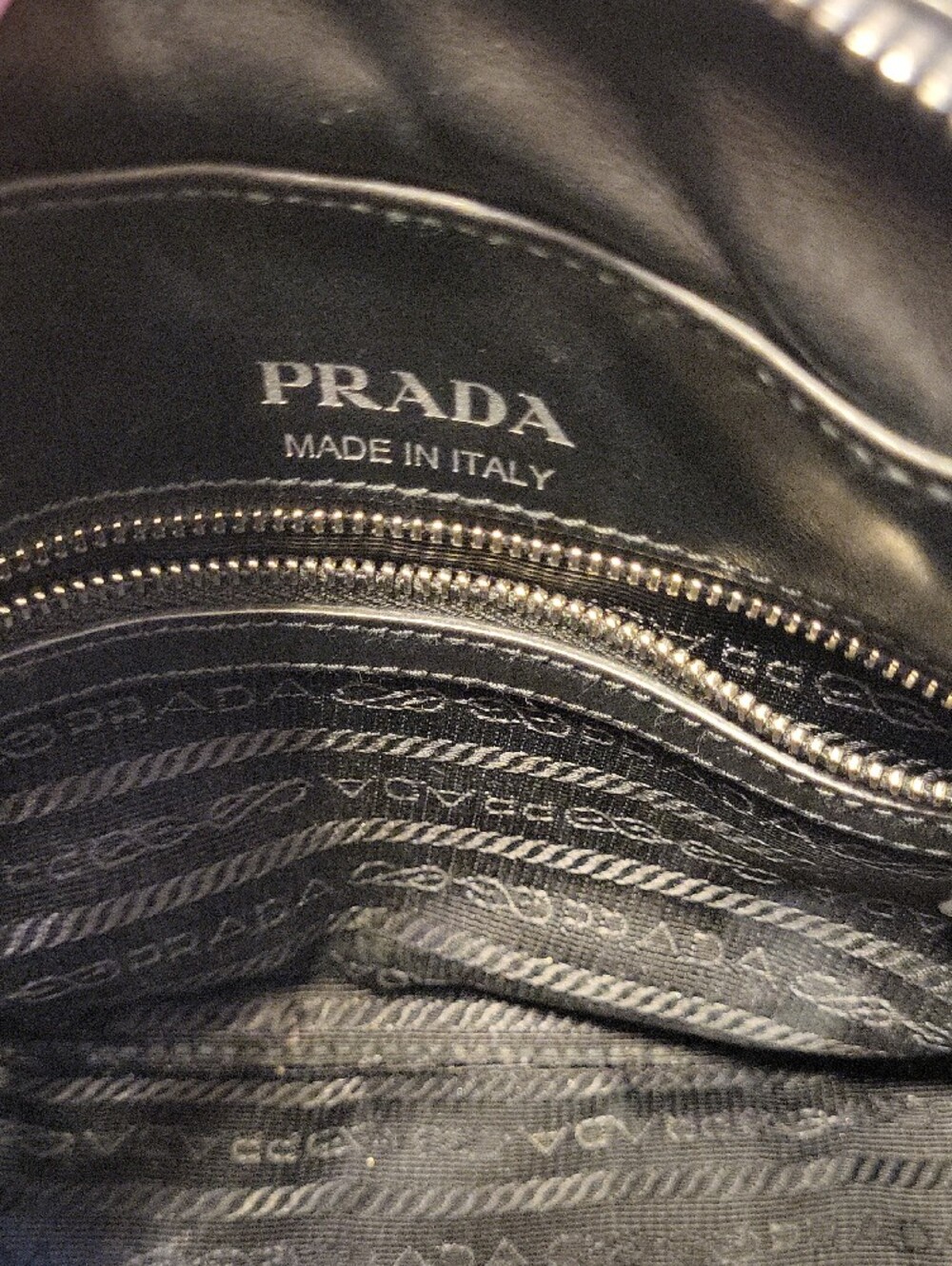 Prada Quilted Leather Crossbody Bag in Black with Silver Hardware - Picture 4 of 11